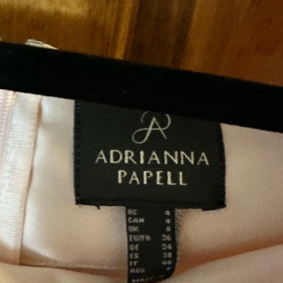 Pink Adrianna Papell size 4 beaded off the shoulder gown - Picture 4 of 5